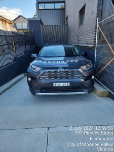 Security Car to block driveway