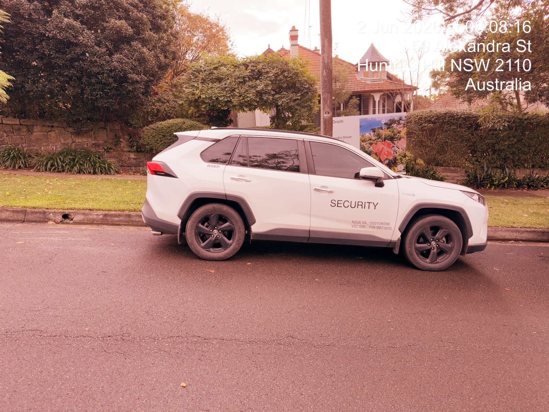 Security patrol vehicle close up